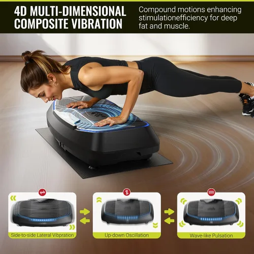 Miniatura 3 de FLYBIRD Vibration Plate Exercise Machine for Lymphatic Drainage, Adjustable Levels Full Body Workout, Curved Vibration Plate with Powerful Motor for