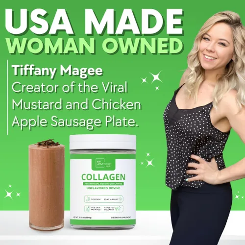 Miniatura 9 de My Adventure to Fit Colágeno hidrolizado para mujeres, polvo de colágeno alimentado con pasto para el crecimiento muscular y proteína de colágeno