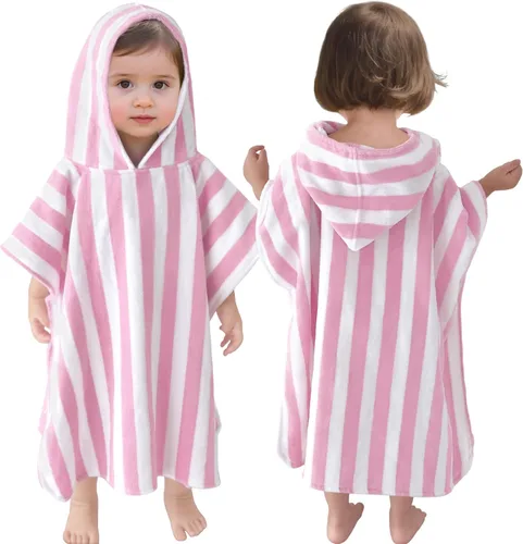 Miniatura 29 de Toallas tipo poncho con capucha para niños pequeños, de gran tamaño (2-4 años, 22 x 22 pulgadas), hechas de 100% algodón suave, toallas absorbentes