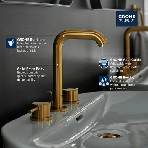Miniatura 3 de GROHE 202972431 Essence - Grifo de baño de 2 manijas con dos manijas y tamaño M, color negro mate Mate negro
