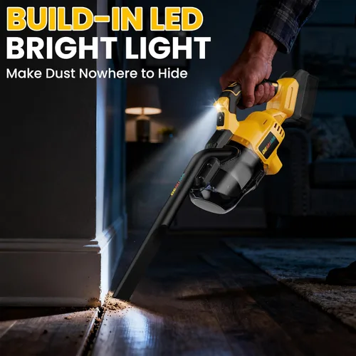 Miniatura 8 de Aspiradora inalámbrica para batería Dewalt de 20 V, aspiradora de mano ligera 5 en 1 con potente motor de 500 W, aspiradora de mano portátil de 46