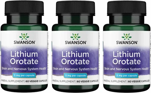 Miniatura 7 de Swanson Orotato de litio antioxidante estado de ánimo bienestar emocional comportamiento suplemento de apoyo de memoria 5 mg 60 cápsulas vegetales