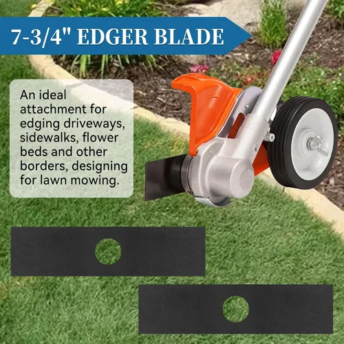 Miniatura 5 de 613223 Cuchilla de bordeadora compatible con S tihl R yobi Troy-Bilt Echo Edger – 7-3/4 pulgadas x 2 pulgadas para recortadora de malezas, repuesto