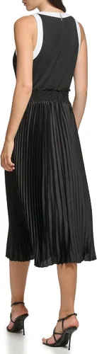 Miniatura 4 de Karl Lagerfeld Paris Womens Mixed Media Pelated Midi Dress
