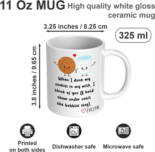 Miniatura 8 de When I Dunk My Cookies In My Milk I Think Of You - Novelty Coffee Mug White and Many Cute Colors - Funny Gift for Birthday Christmas Thanksgiving