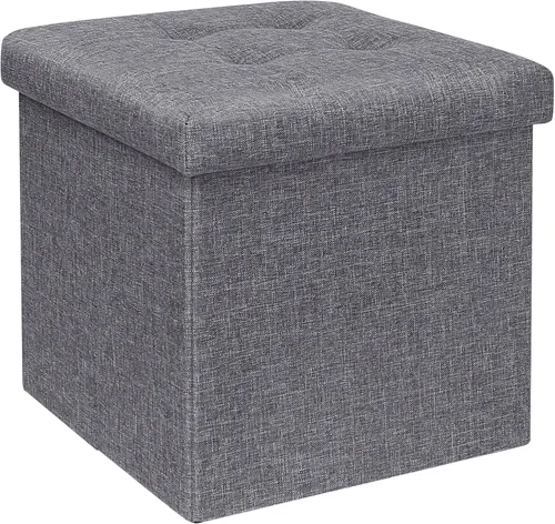Miniatura 8 de B FSOBEIIALEO Cubo otomano de almacenamiento, baúl de almacenamiento, reposapiés plegable para sala de estar, 12.6 x 12.6 x 12.6 pulgadas