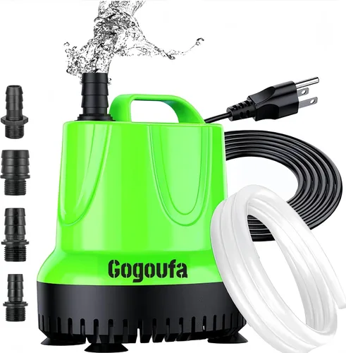 Bomba de agua sumergible con tubo de 5 pies y 4 boquillas, 1120 GPH, 100W, bomba de sumidero para pecera, estanque, acuario, sistemas hidropónicos