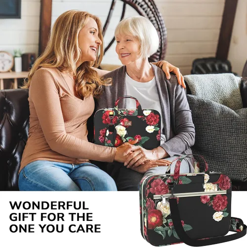 Miniatura 6 de DEHITE Bible Cover Case for Women – Floral Black Bible Bag Carrying Case – Messenger Bag