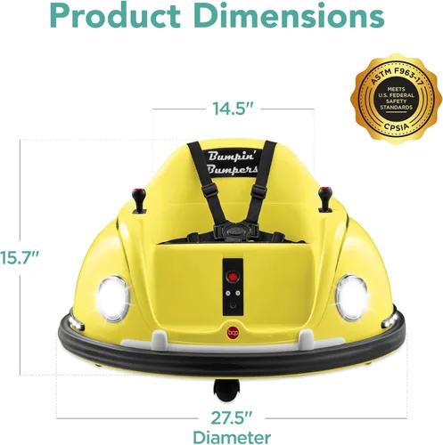 Miniatura 7 de Best Choice Products Coche de Choque Eléctrico Montable Bumpin de 6V para Niños, 1.5 - 6 Años, Control Remoto para Padres, Giro de 360 Grados