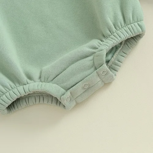 Miniatura 7 de AEEMCEM Sudadera de forro polar para bebé recién nacido, mameluco de burbujas, color sólido, suéter grueso, ropa cálida de invierno