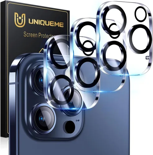 Miniatura 15 de UniqueMe para Paquete de 3 Protectores de Lente de Cámara para iPhone 15 Pro/iPhone 15 Pro Max, [Protección contra Caídas] [Compatible con Fundas]
