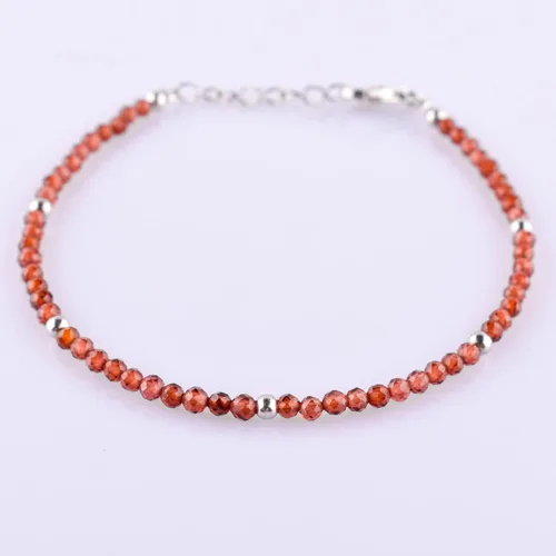Miniatura 2 de Pulsera delicada de microcuentas de piedras preciosas naturales para mujer, joyería hecha a mano, cristales curativos de chakras, cadena de plata