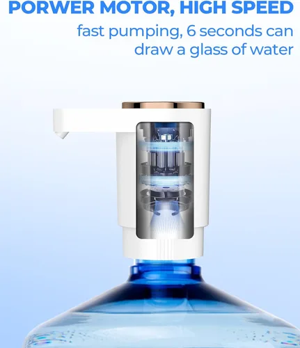 Miniatura 5 de Bomba de botella de agua, dispensador de agua eléctrico portátil para botellas de 5 galones, carga USB, interruptor automático, batería recargable