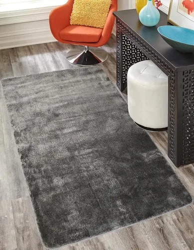 Miniatura 16 de RugStylesOnline Euro Collection - Alfombras de color sólido con parte trasera de goma antideslizante, lavable a máquina, más opciones de color Gris