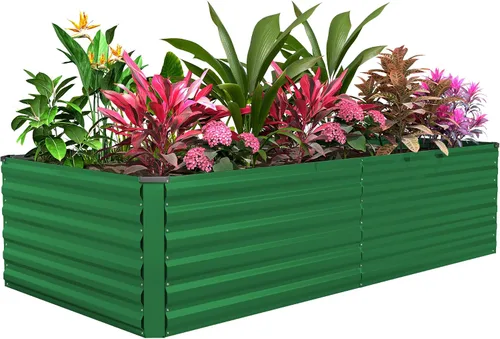 Miniatura 30 de Cama de jardín elevada con enrejado de arco para plantas trepadoras, cama de jardín elevada galvanizada, jardineras al aire libre para verduras