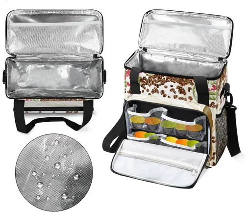 Miniatura 3 de Bolsa de transporte con diseño de acuarela para cafetera de granos de café, bolsa tote de almacenamiento y viaje para café, compatible con cafetera