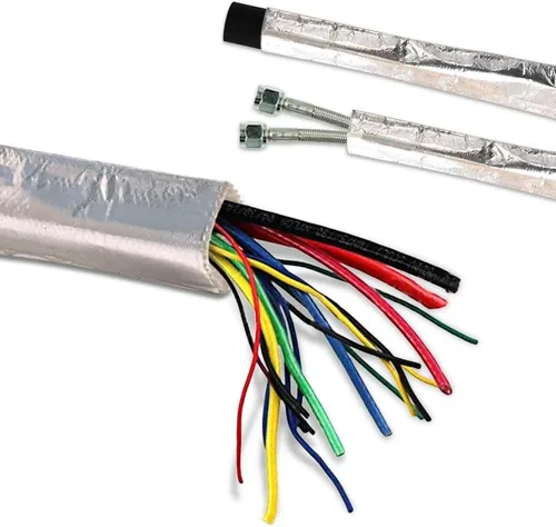 Rollo de revestimiento térmico aluminizado para automóvil, calor radiante y evita el bloqueo de vapor, escudo térmico para cable de freno/línea de
