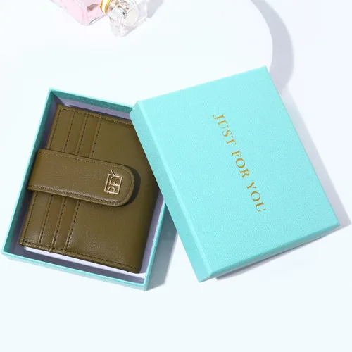 Miniatura 7 de GEEAD - Carteras pequeñas para mujer, diseño delgado plegable con tarjetero, monedero con cremallera minimalista, Verde militar, Minimalista