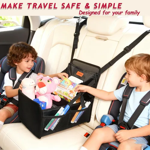 Miniatura 3 de Organizador de automóvil para niños, organizador de automóvil fácil de alcanzar y almacenamiento para asiento trasero entre asientos con caja