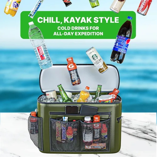 Miniatura 3 de Skywin Enfriador de Kayak Detrás del Asiento, Enfriador Impermeable para Kayak, Compatible con Asientos de Estilo Silla de Césped, Almacena Bebidas