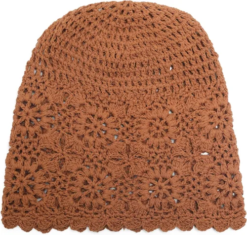 Miniatura 4 de ZLYC Gorro holgado de algodón para mujer hecho a mano con corte de calavera floral de verano