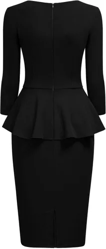 Miniatura 5 de Miusol - Vestido de mujer estilo retro con cuello cuadrado y volantes