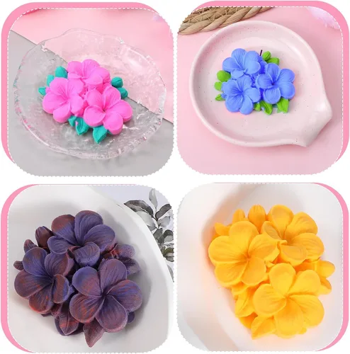 Miniatura 4 de 2 moldes de silicona de flores 3D lindo molde de vela de resina de plumeria molde de silicona para hacer velas, fondant chocolate pastel decoración