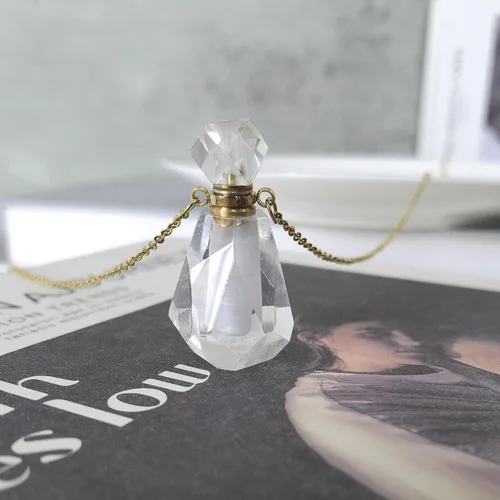 Miniatura 22 de Perfume Bottle Necklace Heart Shape, Amethyst Necklace Healing Crystal for Women, Essential Oil Diffuser Bottle Necklace Jewelry for Liquid