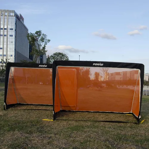 Miniatura 6 de Portería de fútbol portátil de Poray con red emergente para niños y adultos con tela Oxford de 210D y estacas extra, regalo de cumpleaños y Tiras