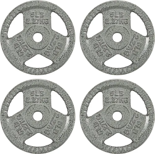 Miniatura 9 de Fitvids Placa de pesas estándar de hierro fundido de 1 pulgada para entrenamiento de fuerza y levantamiento de pesas, varios pesos disponibles