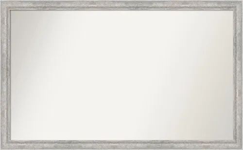 Miniatura 468 de Amanti Art Espejo de baño plateado para sobre fregadero, 23 x 23 pulgadas, espejo cuadrado plateado en ángulo, marco de madera moderno medio, se