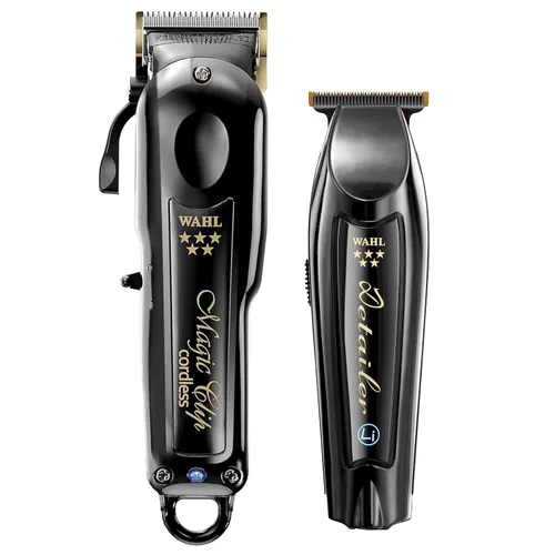 Wahl Professional Combo de barbero inalámbrico, clip mágico y detallador de li, batería de iones de litio, tiempo de funcionamiento de 100 minutos