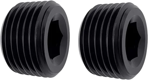 Miniatura 2 de Aluminio 1 "1 pulgada NPT rosca macho Allen cabeza enchufe enchufe de tubería, negro, paquete de 2