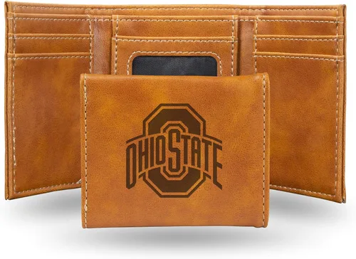 Miniatura 37 de NCAA Rico Industries - Billetera triple grabada con láser, con grabado láser, accesorio para hombre
