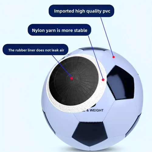 Miniatura 3 de Balón de fútbol clásico en blanco y negro con inflador, piel sintética cosida a máquina, pelota de entrenamiento y partido duradera, tamaños 3, 4