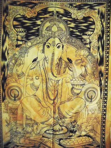 Miniatura 2 de Póster tradicional Jaipur Tie Dye Lord Ganesha, decoración de pared india, tapiz hippie, bohemio para colgar en la pared, decoración de dormitorio