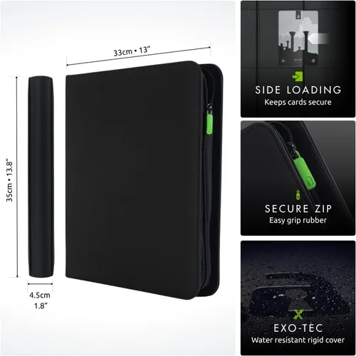 Miniatura 2 de Vault X Carpeta con Cremallera para Tarjetas Coleccionables de 12 Bolsillos XL, 624 tarjetas, Material de Álbum Exo-Tec Premium, 26 Páginas de Carga