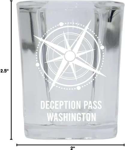 Miniatura 3 de Deception Pass Washington Beach Souvenir - Vaso de chupito de base cuadrada de 2 onzas, individual