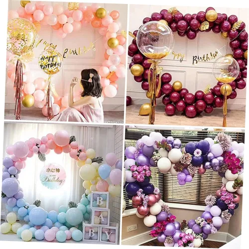 Miniatura 9 de LABRIMP Kit de soporte para globos, soportes de arco de corazón para decoración de bodas, kit de columna de globos pastel para fiesta