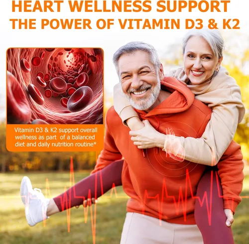Miniatura 9 de Vitamina D3 K2 con aceite de coco – Vitamina vegana D3 y Mk7 Vitamina K2 para apoyo óseo e inmunológico – Sin OMG, sin soja – 120 cápsulas blandas