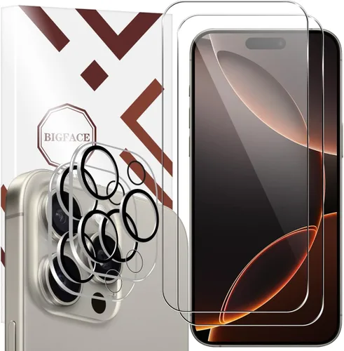 Miniatura 8 de BIGFACE Protector de pantalla para iPhone 11 + protectores de lente de cámara, [2 + 2 unidades] Vidrio templado transparente HD de alta calidad