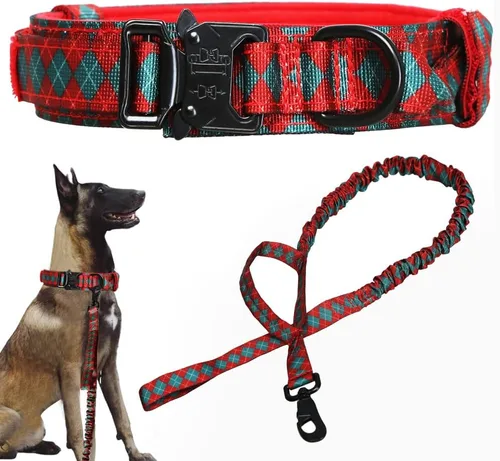 Miniatura 40 de Collar táctico para perro, ajustable, militar, de nailon, con asa de control y hebilla de metal resistente para perros medianos y grandes (negro, S)
