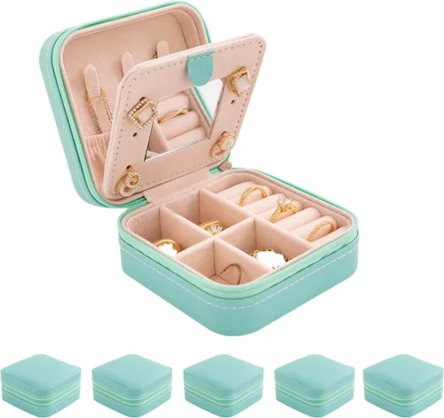 Miniatura 11 de KElofoN Estuche de viaje para joyas Caja de viaje para joyas Organizador de joyas de viaje Pequeño estuche organizador de joyas para niñas y mujeres