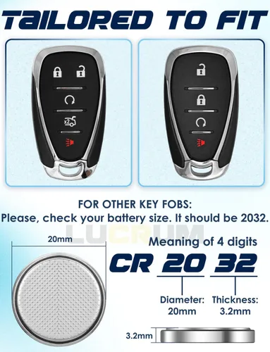 Miniatura 2 de Batería de repuesto para llavero Chevy y GMC – 2 unidades CR2032 para Silverado Equinox Malibu Traverse Cruze Acadia Terrain Impala Trax Tahoe Yukon