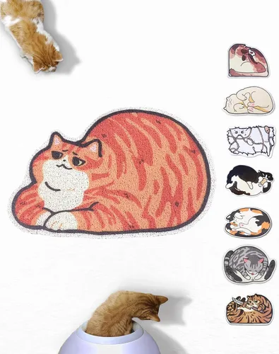 Lukamoo® Bonita alfombra de arena para gatos (30 x 20 pulgadas), grande/L, para arena de gatitos y bonita caja de arena para gatos, alfombrilla de