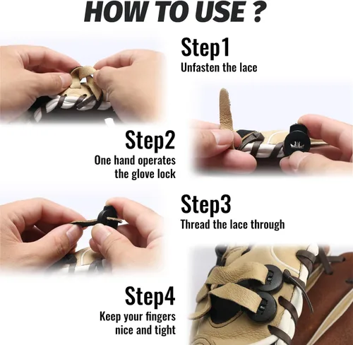 Miniatura 6 de Cerraduras para guantes, paquete de 8 cerraduras de encaje para guantes de béisbol, no requieren más nudos, ajuste universal para guantes de béisbol