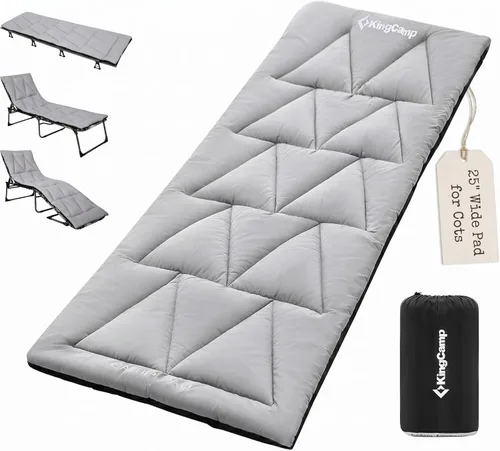 KingCamp Cot Mattress Pad, Portable Lightweight Cot Mattress, Non-Slip Camping Mat Soft Comfortable Non-Slip Cot Pad for Camp, RV Bunk