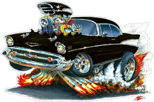 1957 Chevy FB - Calcomanía de pared de 2 pies de largo para coche, deporte, clásico, vintage, para foto, hombre, cueva, garaje, decoración de
