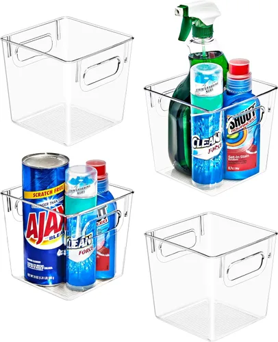 Miniatura 11 de Sorbus - 2 unidades de contenedores de almacenamiento de plástico transparente pequeños, contenedores organizadores transparentes con asa
