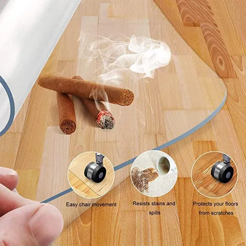 Miniatura 4 de Alfombrillas para sillas de suelo duro, 0.059 in de grosor, protector de mesa transparente para mesa de comedor, protector de mesa de plástico